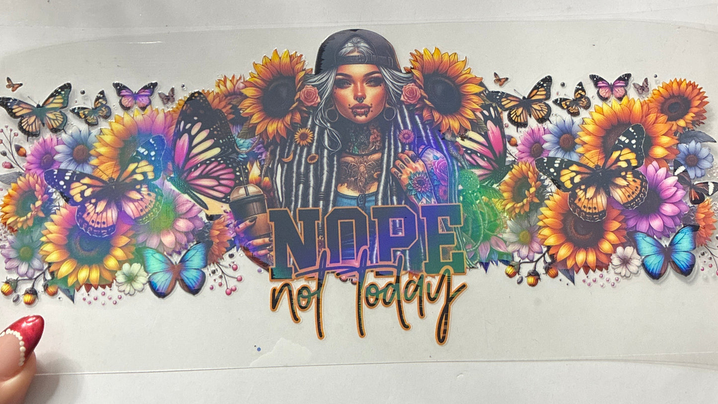 16oz Holographic Tattoo Girl Cup Wrap