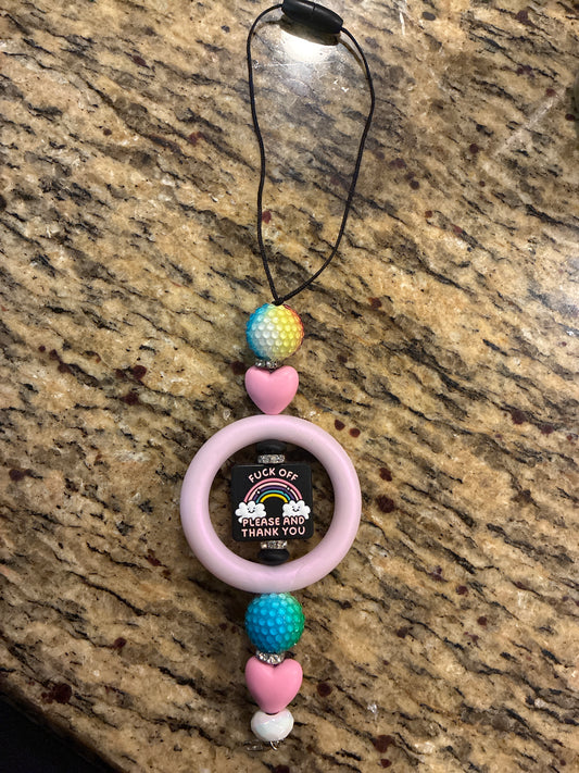 Pre made beadable rear view charm