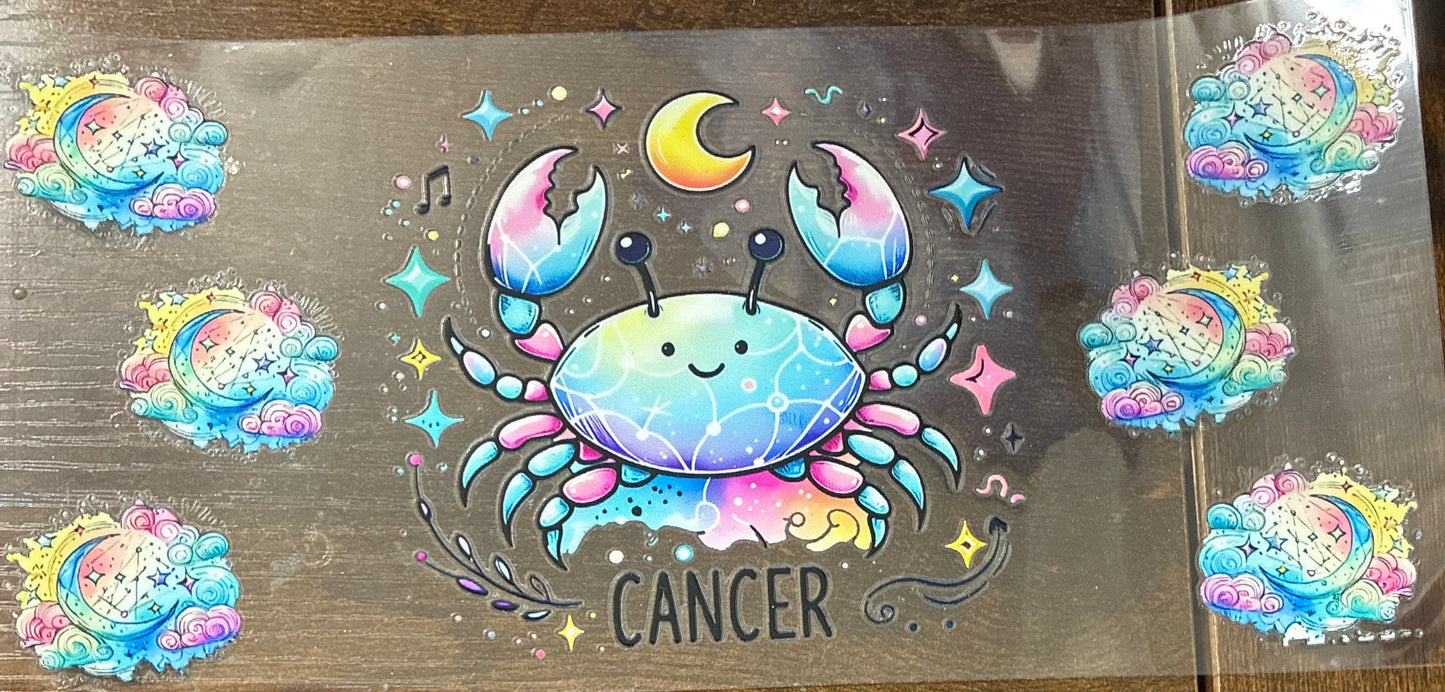 16oz Colorful Cancer Zodiac Cup Wrap
