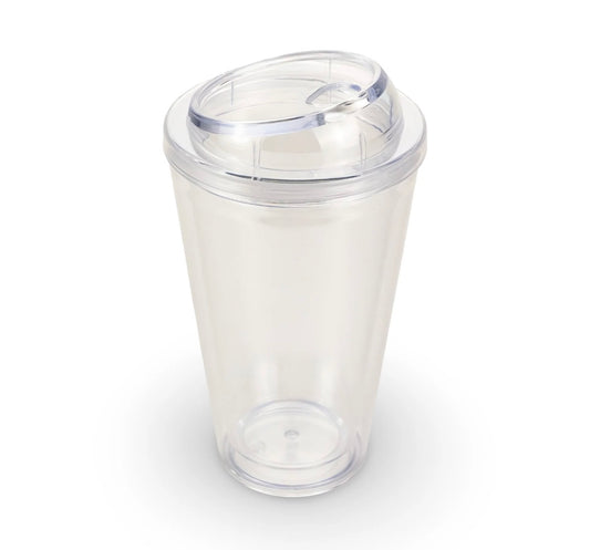 New 16oz Acrylic tapered Glitter Globe Coffee Cup