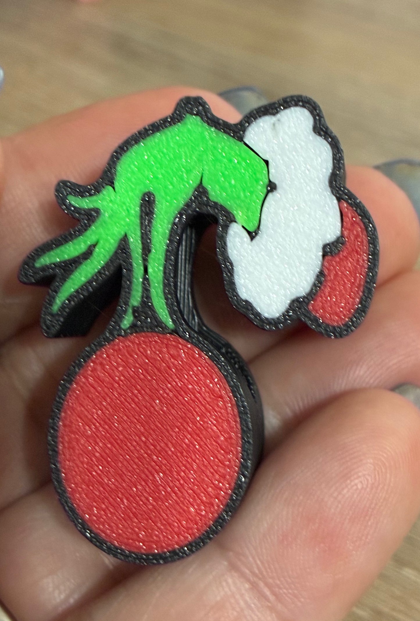 3D Grinch hands straw topper