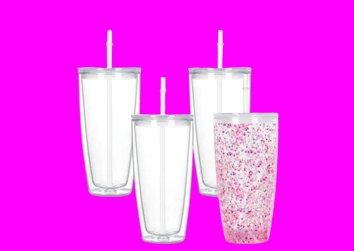 24oz Acrylic Snow Globe Tumbler-Egg Shaped