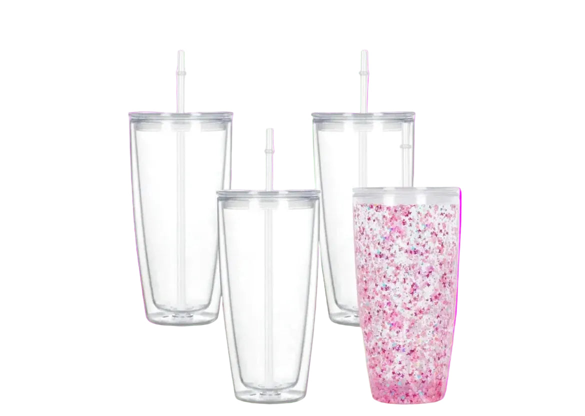 24oz Acrylic Snow Globe Tumbler-Egg Shaped