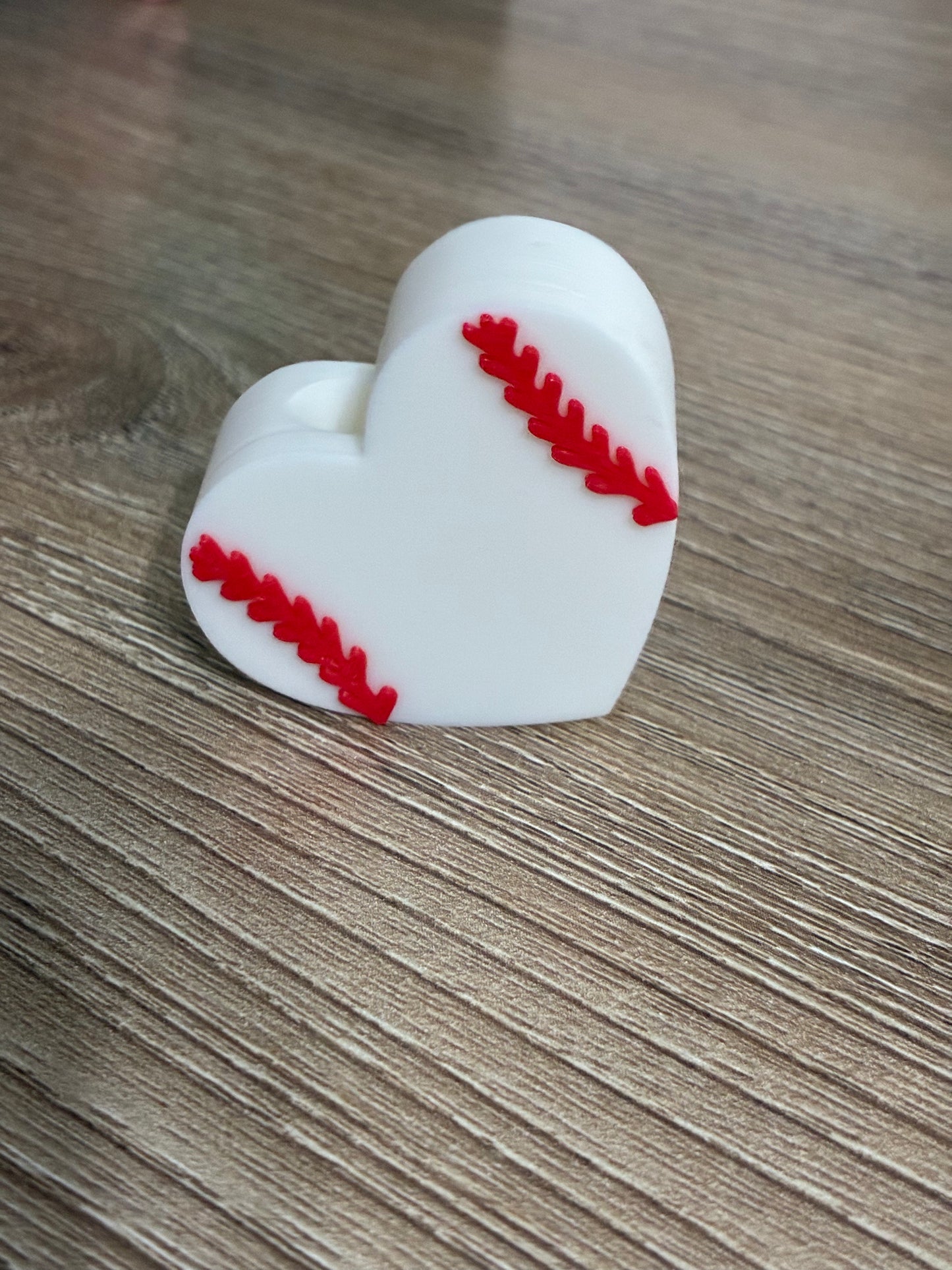 3D straw topper - baseball heart