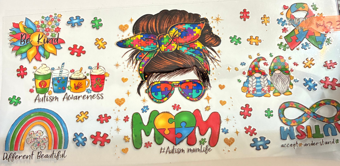 16oz Autism Mom Cup Wrap