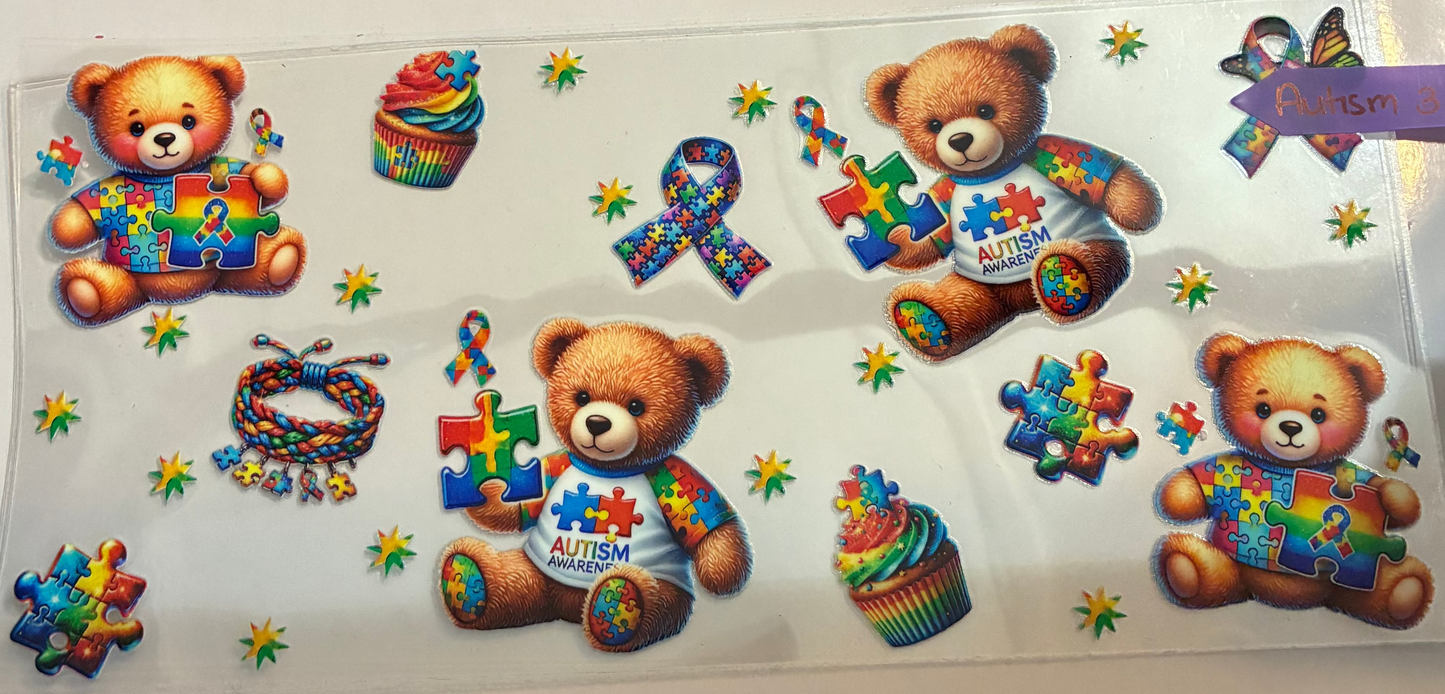 16oz Autism Bears Cup Wrap