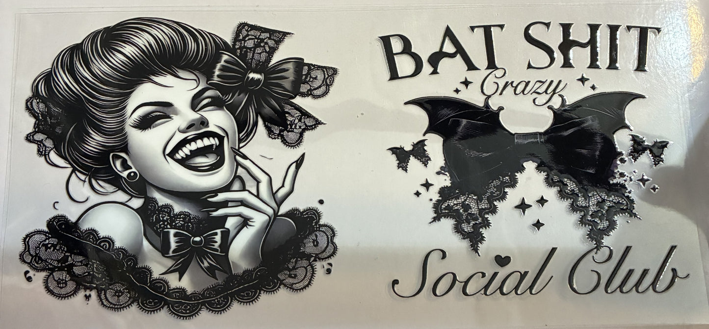 16oz Bat Shit Social Club Cup Wrap