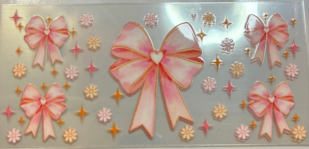 16oz Pink Bows with Hearts Cup Wrap