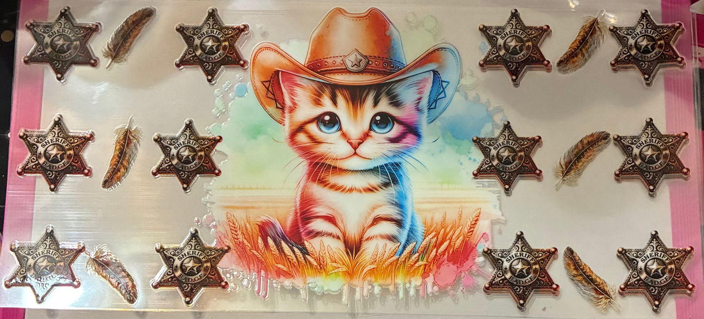 16oz Western Cat Cup Wrap
