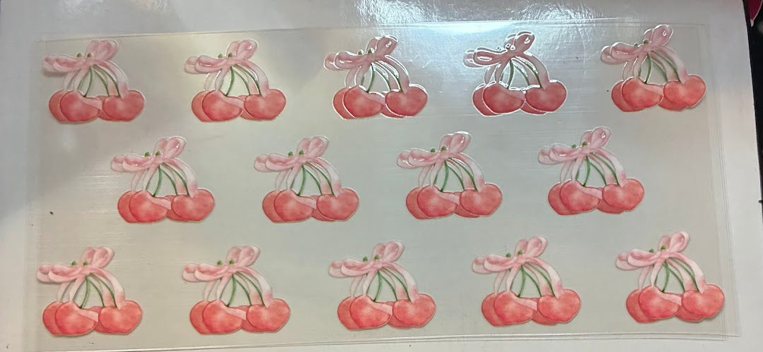 16oz Cherry Hearts with Bow Cup Wrap