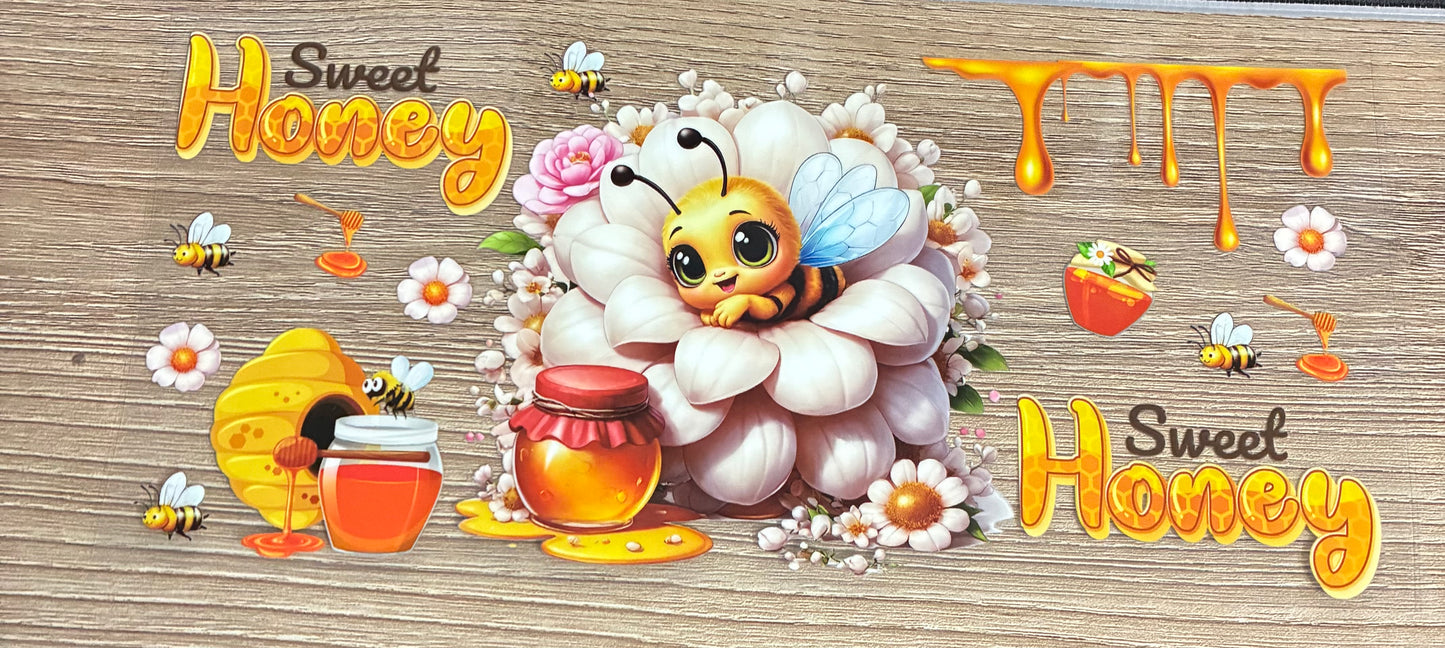 16oz Floral Honey Bee Cup Wrap