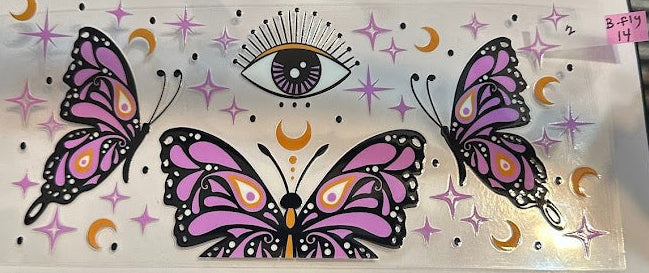 16oz Purple Butterfly with Mystic Eye Cup Wrap