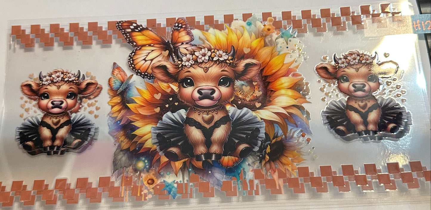 16oz Highland Cow Cup Wrap