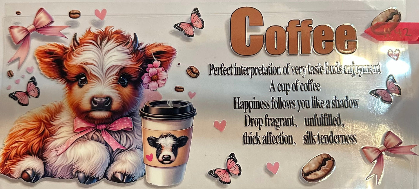 16oz Coffee Highland Cow Cup Wrap