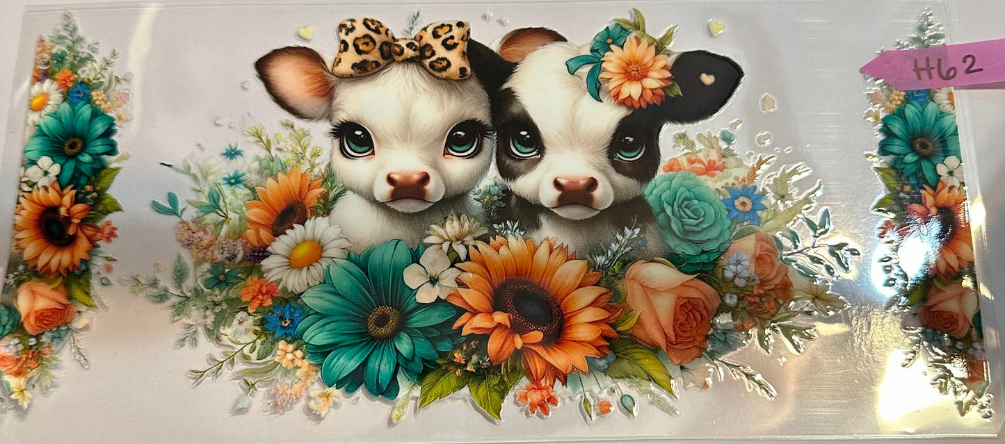 16oz Floral Cow Cup Wrap