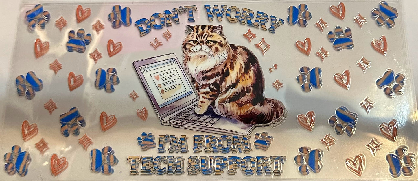 16oz Tech Support Cat Cup Wrap