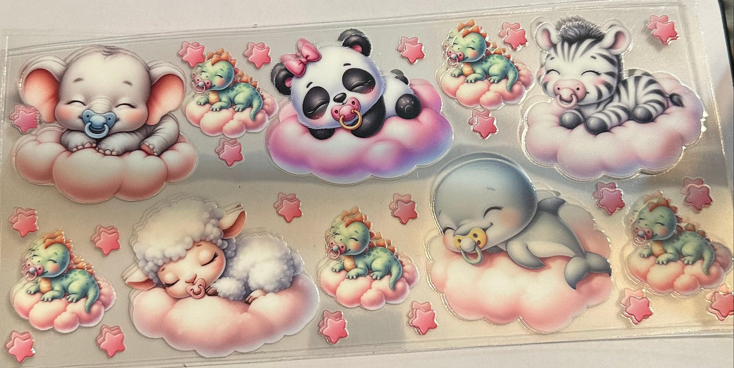 16oz Sleeping Baby Animals Cup Wrap
