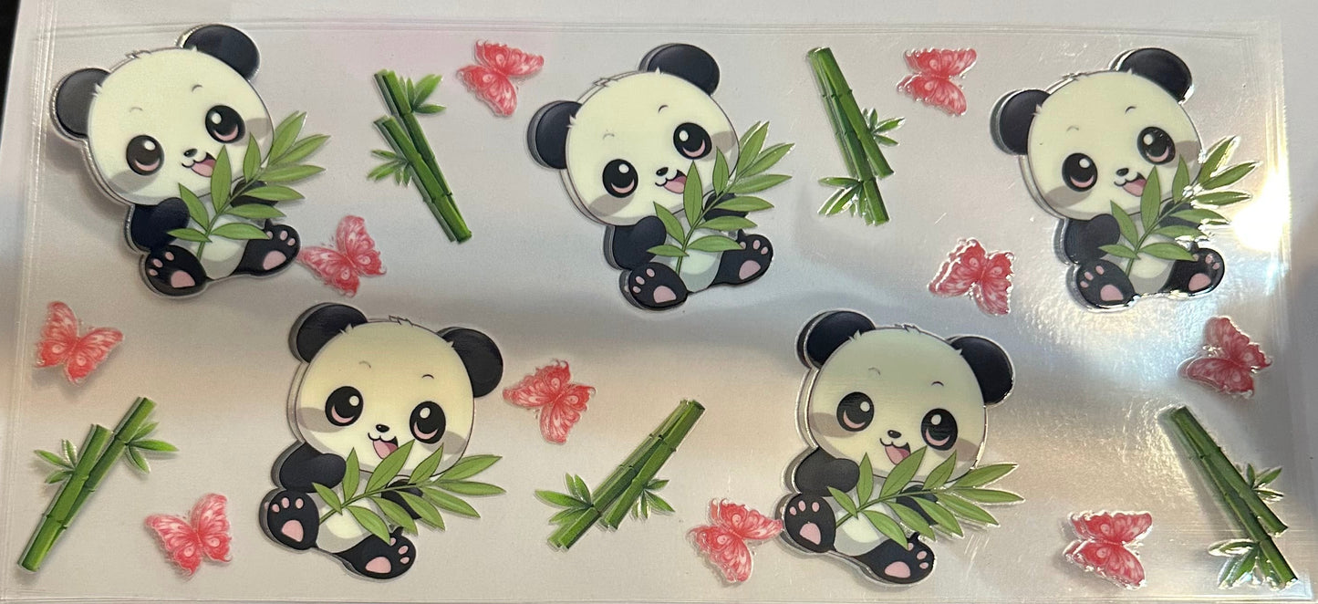 16oz Butterflies and Panda Cup Wrap