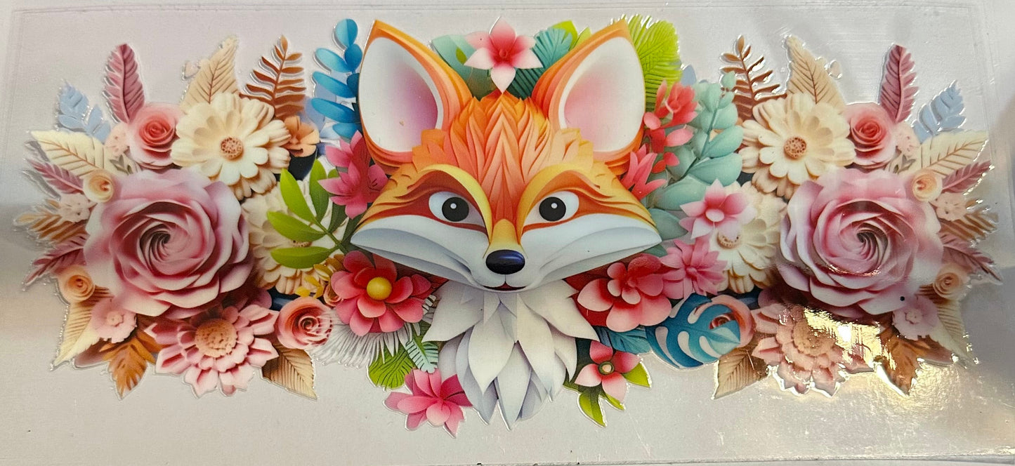 16oz Floral Fox Cup Wrap