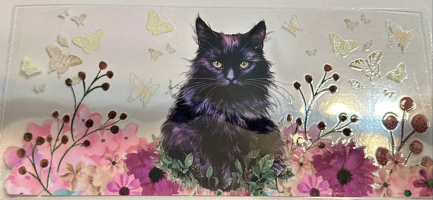 16oz Floral Butterfly Cat Cup Wrap