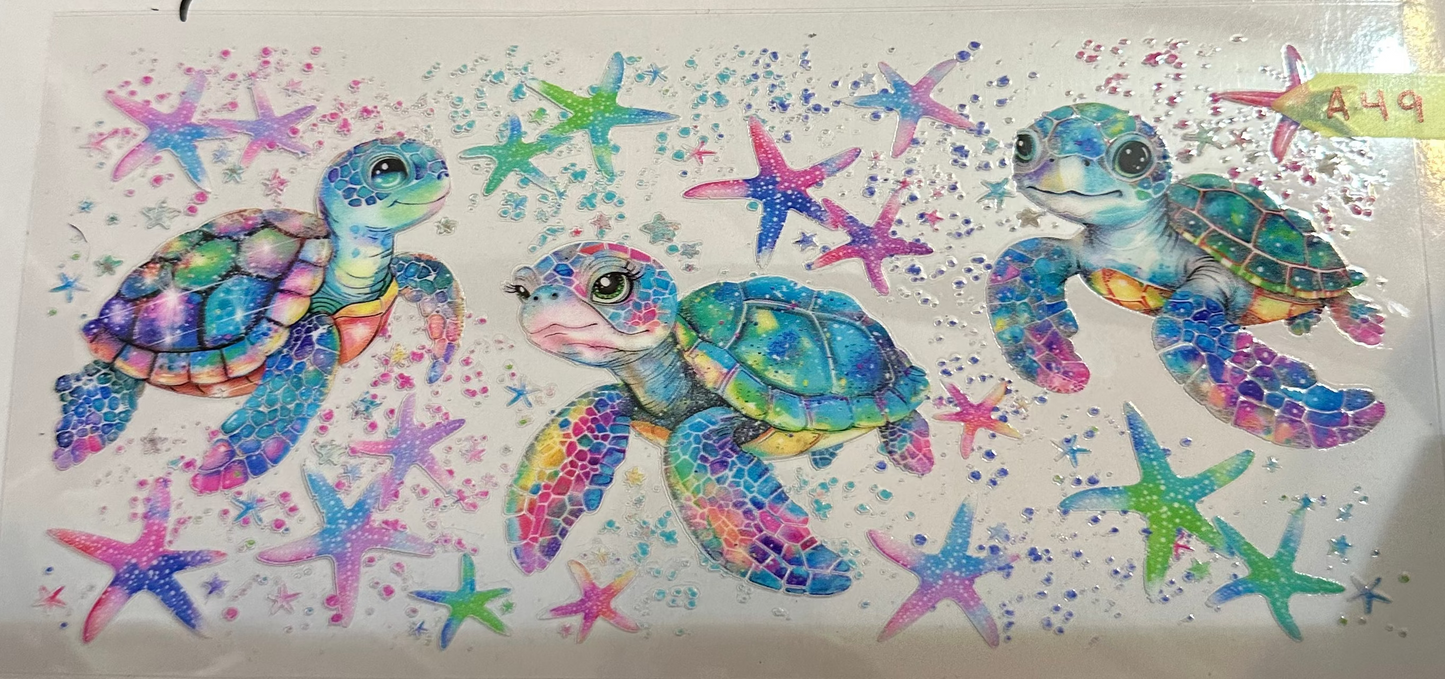 16oz Colorful Sea Turtle Cup Wrap