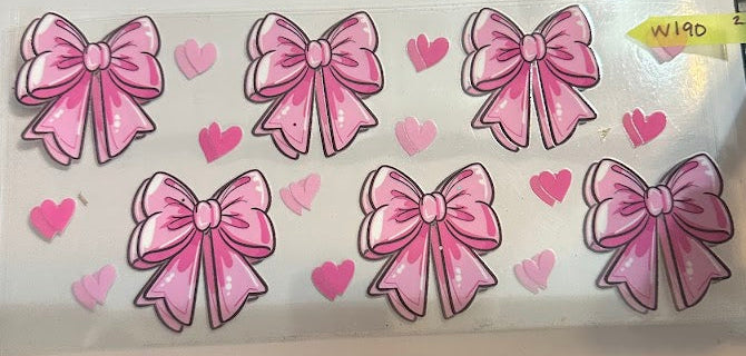 16oz Pink Bows and Hearts Cup Wrap