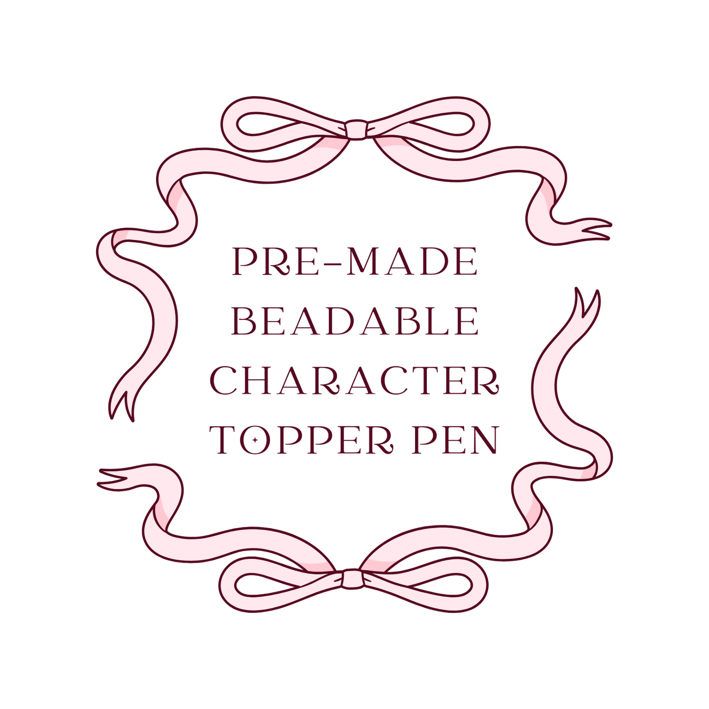 Pre-Made Beadable Character Topper Pen