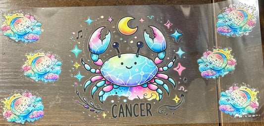 16oz Colorful Cancer Zodiac Cup Wrap