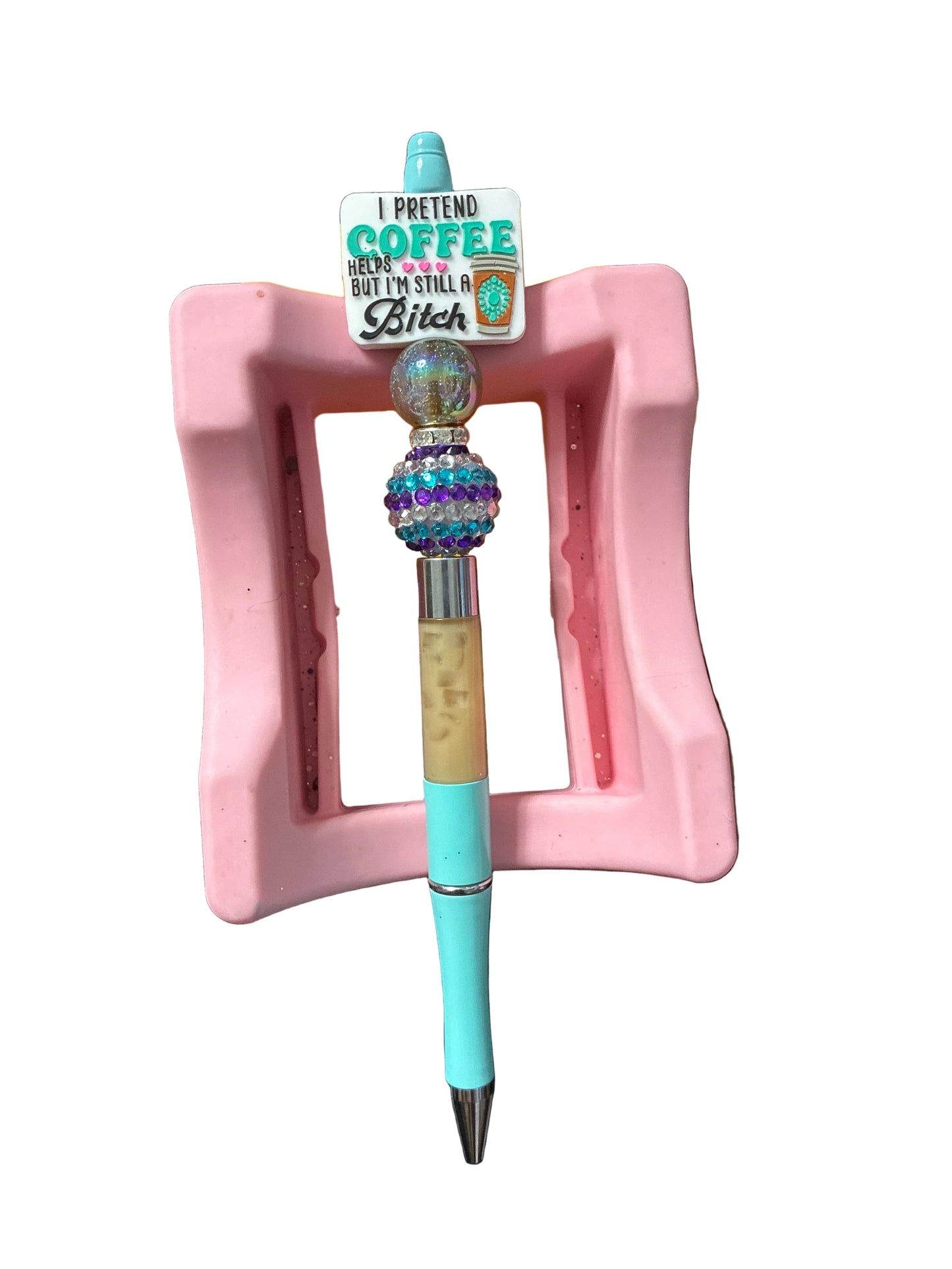 Premade Beadable snowglobe pen