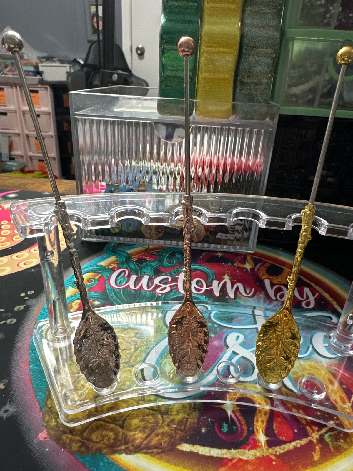 Beadable floral spoons
