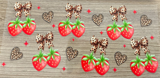 16oz Strawberry Bows Cup Wrap