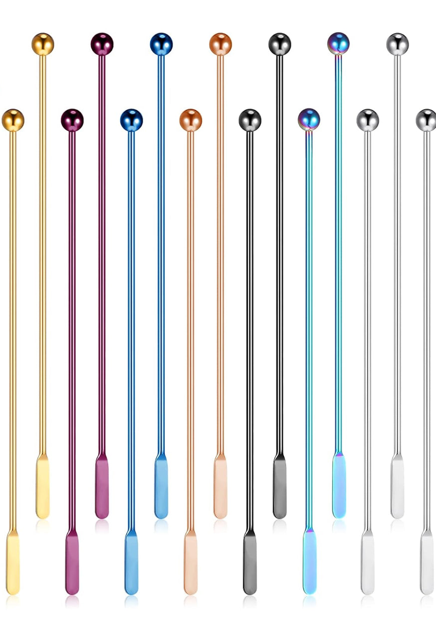 7.6 Inch Metal Stirers- pick color and beads on live or leave a discription.
