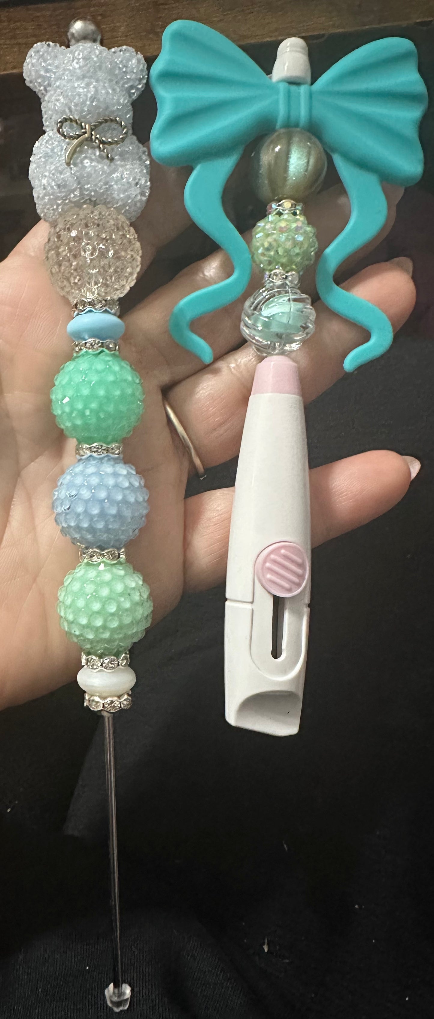 Beadable box cutter, regular beadable pen and 14inch poke tool bundle/pick focal and beads on live or leave description. (Pictures above are just samples)