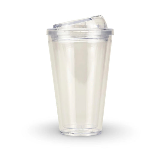 New 16oz Acrylic tapered Glitter Globe Coffee Cup