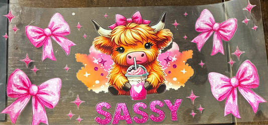16oz Highland Cow Cup Wrap