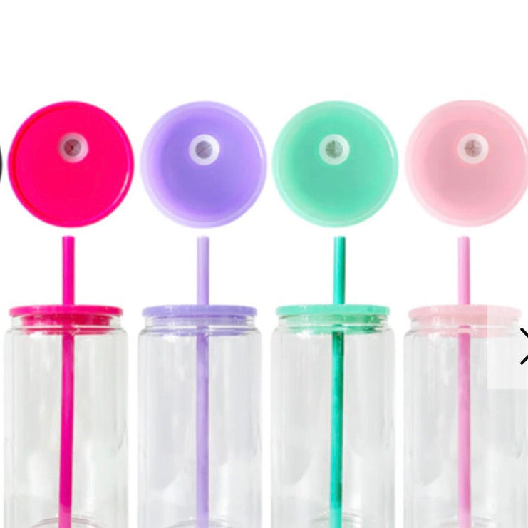 16oz acrilyc snowglobe cup with colored lids