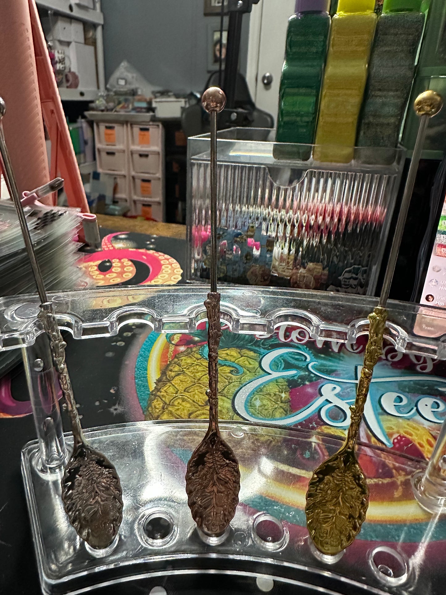 Beadable floral spoons