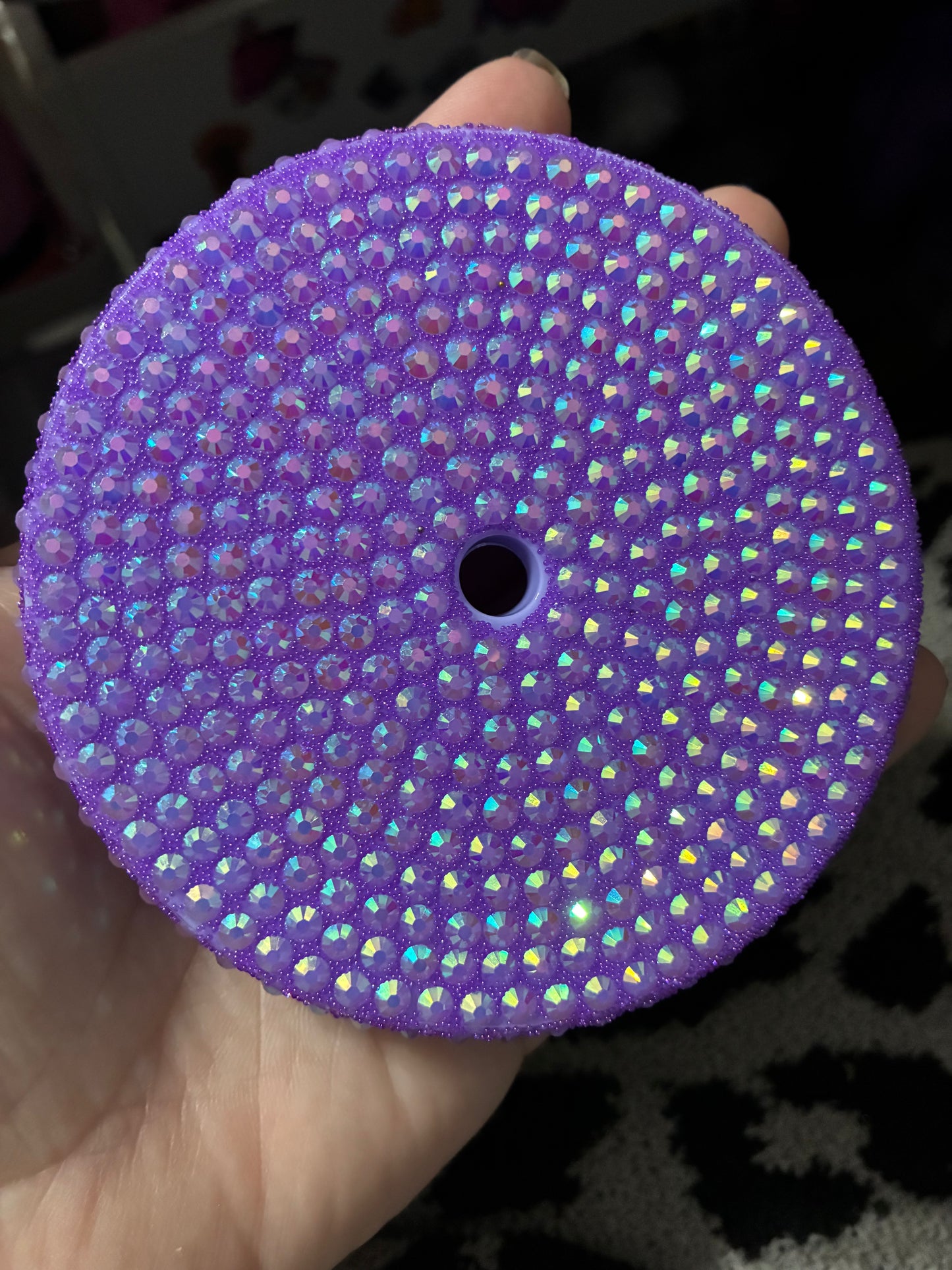 24oz bling lids comes with matching my plastic color straw