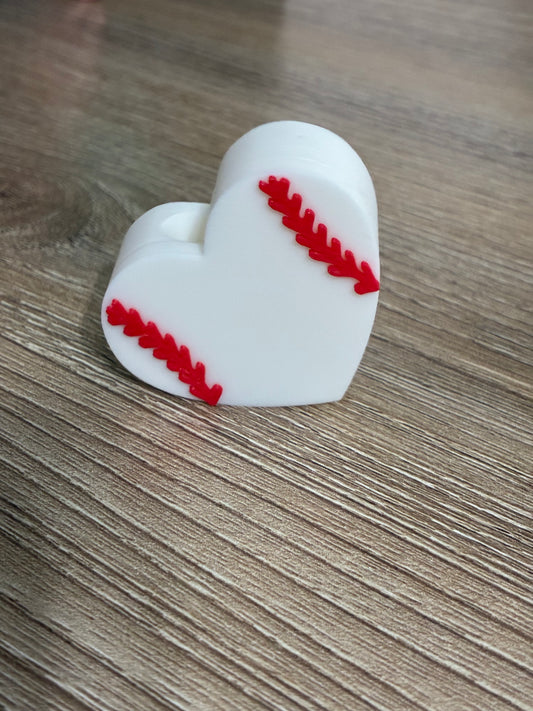 3D straw topper - baseball heart
