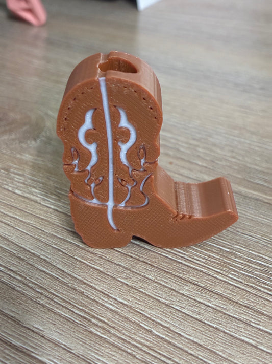 3D straw topper - Brown cowboy boot