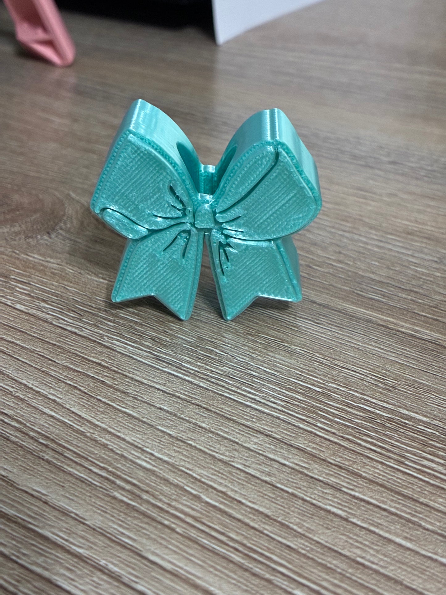 3D straw topper - Teal bow