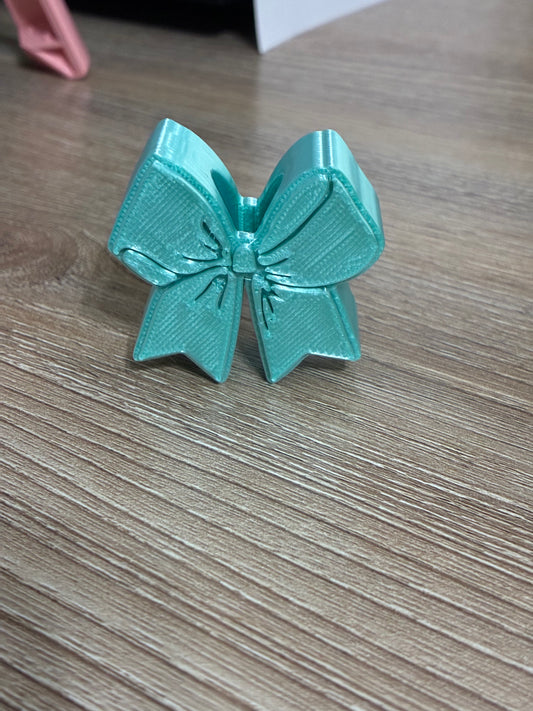 3D straw topper - Teal bow