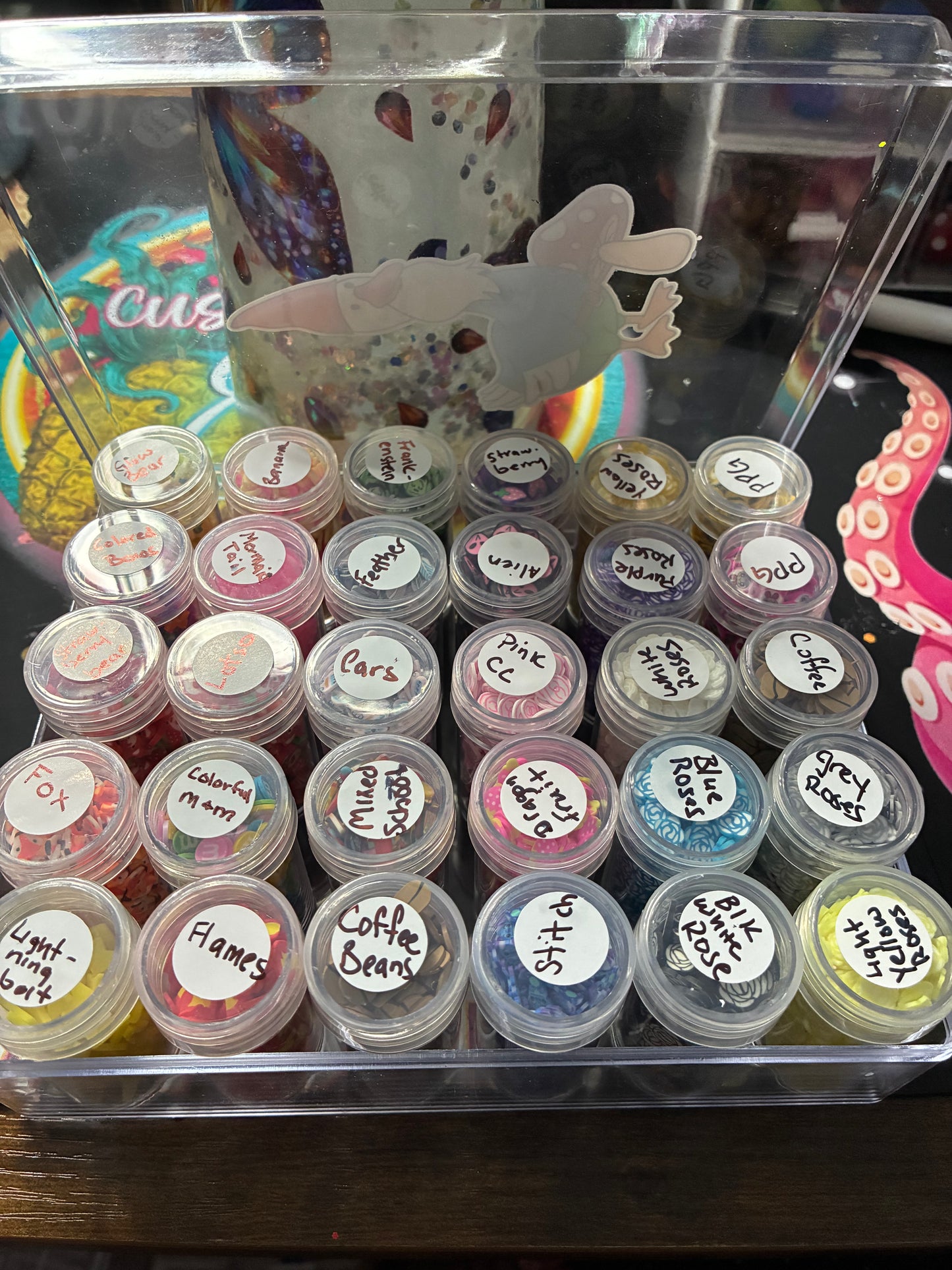 30 containers clay/shaped glitter sample box