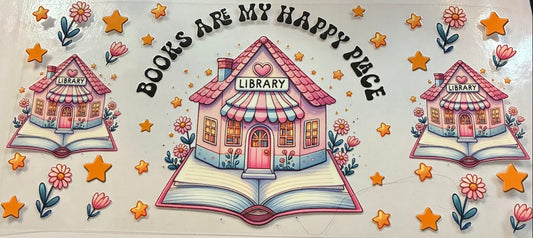 16oz Books Are My Happy Place Cup Wrap
