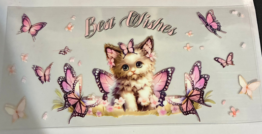 16oz Kitty and Butterfly Cup Wrap