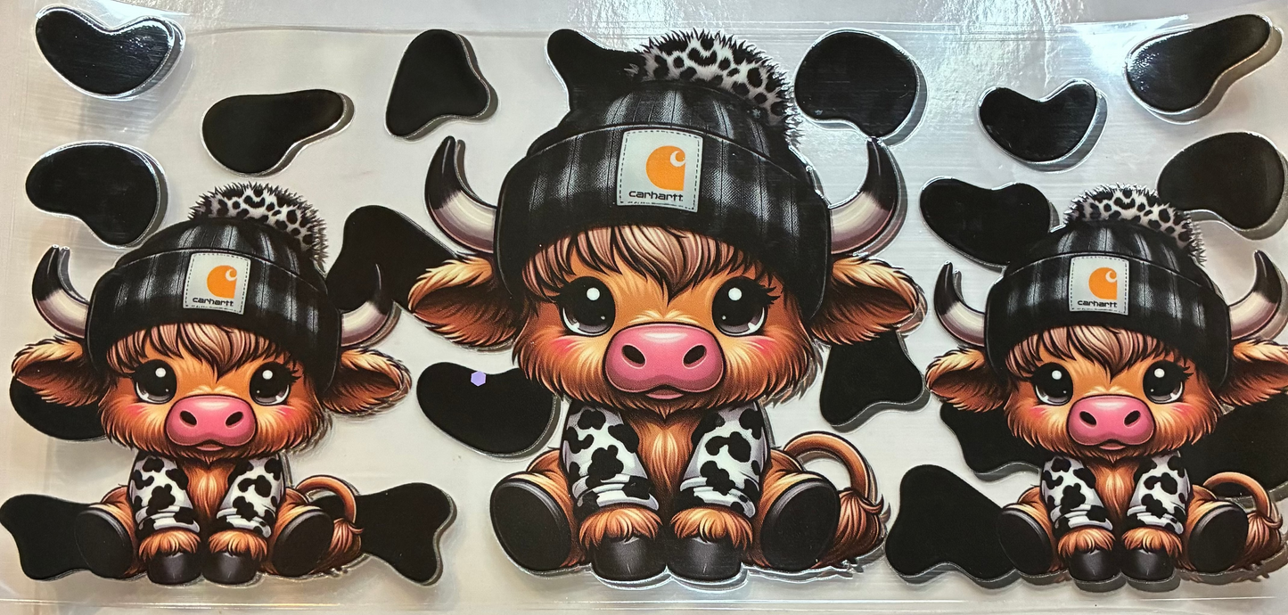 16oz Highland Cow and Print Cup Wrap