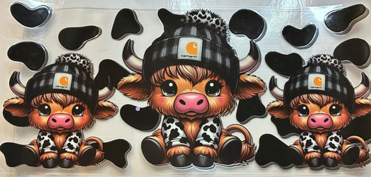 16oz Highland Cow and Print Cup Wrap