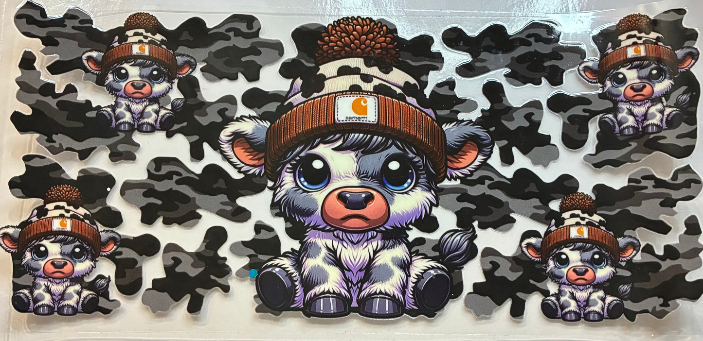 16oz Highland Cow and Print Cup Wrap