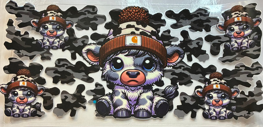 16oz Highland Cow and Print Cup Wrap