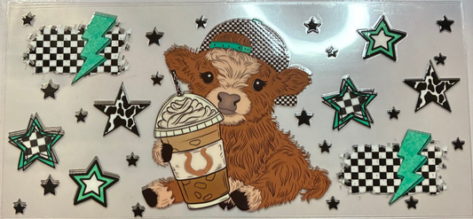 16oz Highland Cow Coffee Cup Wrap
